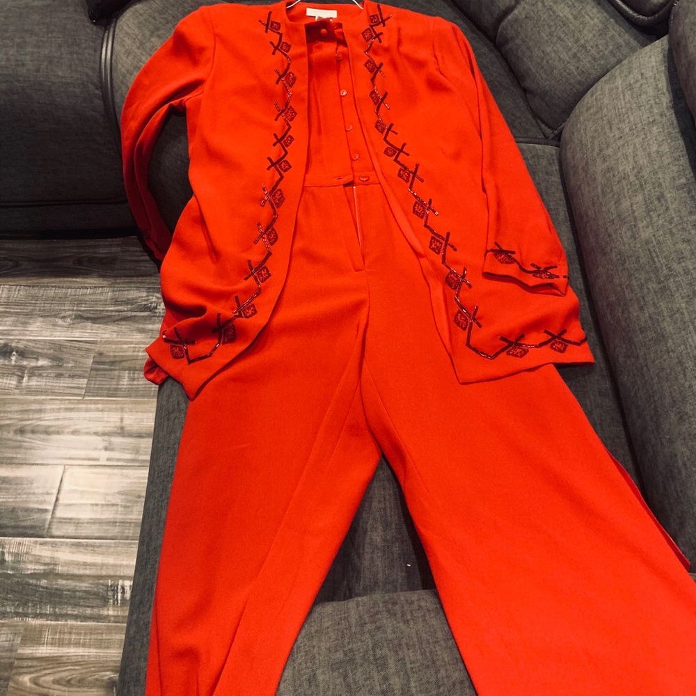 Red pants suit Liz Claiborne Collection